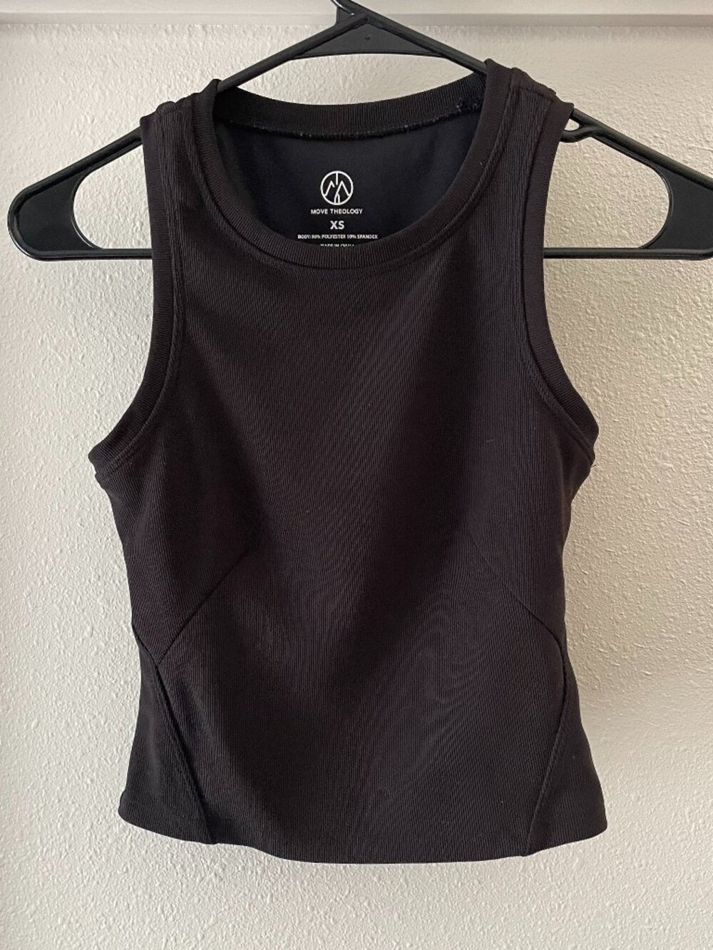 Move Theology Ribbed Black Workout Top